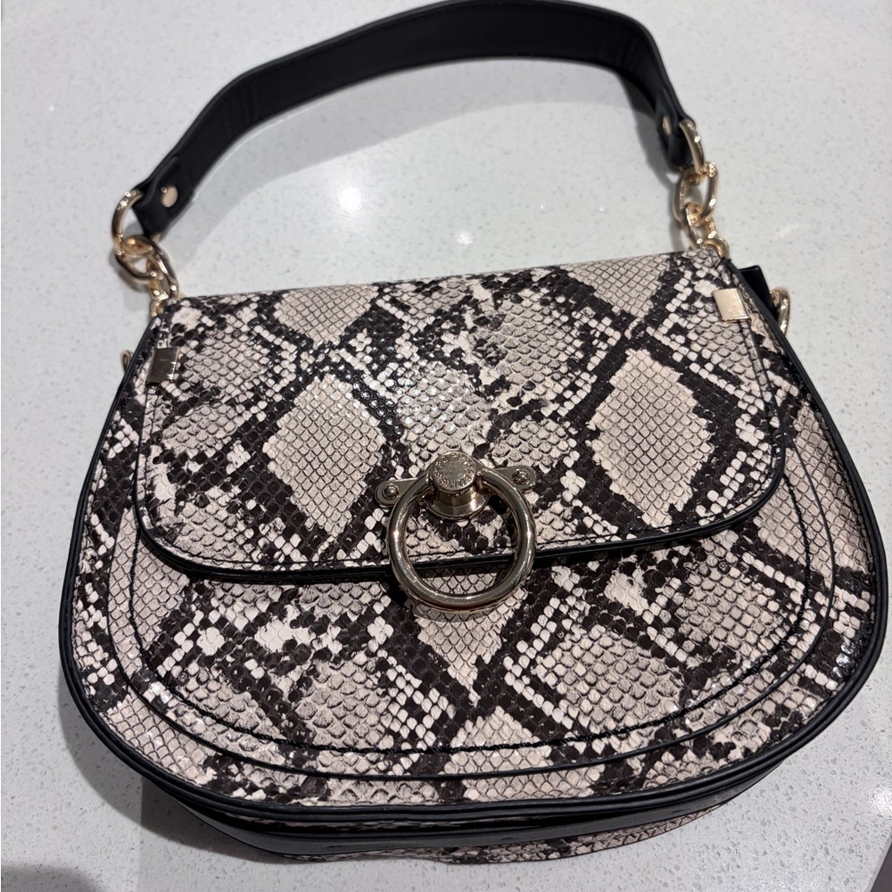 Poppy & Peonies vegan leather Snakeskin Shoulder Bag